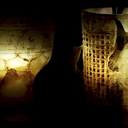 Copas rituales de jade blanco tallado 