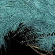 Feather fan with black ribs, 20th century