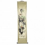 Chinese painting ‘Roosters among branches’, 20th century