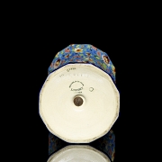 Longwy, glazed ceramic vase ‘Flowers’, 20th century