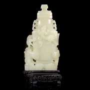 Jarrón de jade blanco de Hetian 