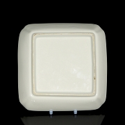 Plato cuadrado de porcelana