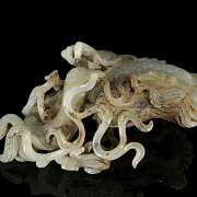 Pareja de tallas de jade blanco 
