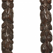 Pareja de tallas de madera balinesas, s.XX