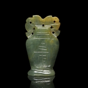 Jade-carved figure, “Vase”, Qing Dynasty