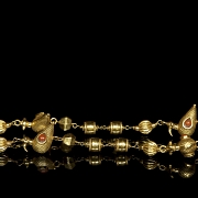 Gold-plated silver and coral necklace, 19th century