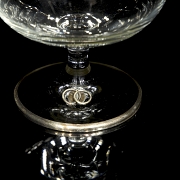 两只饰有金丝细工的干邑酒杯，20世纪