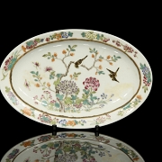 Rose family porcelain tray ‘Birds and Peonies’, with Guangxu mark