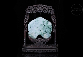 Panel de madera y jadeíta