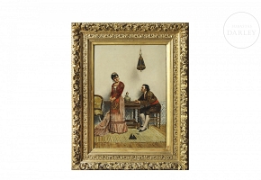 朱尔斯·沃姆斯 Jules Worms （1832–1914）《交谈中的夫妇》