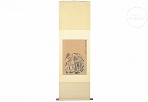 Chinese painting ‘Three Immortals’, signed Huang Shen