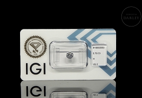 Diamante natural en talla brillante, 0.70 ct, certificado IGI