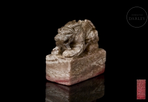Spotted jade seal ‘Dragon’, Qing dynasty