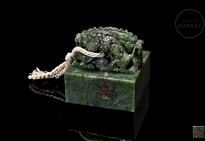 Gran sello de jade espinaca