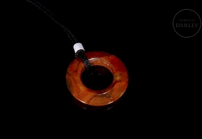 Red agate pendant, 20th century