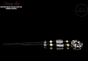 Collar de cuarzo y bronce dorado