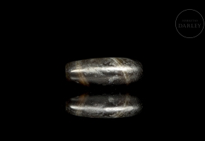 Antigua cuenta Dizi de ágata marrón