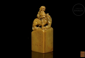 Shoushan seal ‘Pair of dragons’, Qing dynasty