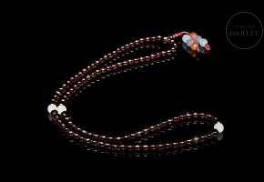 Mala necklace with 108 liuli beads, Qing dynasty