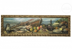 Josep Mayol Hernández (1910-1971) ‘Still life with boat’