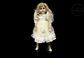 Muñeca rubia de porcelana, Europa, ca. 1885-1895