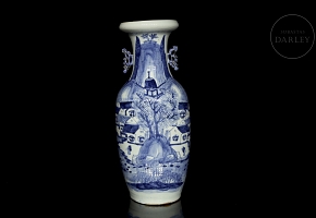 Glazed porcelain vase “Village,” Qing dynasty