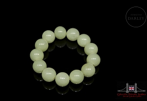 Jade bead bracelet, 20th century
