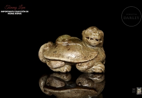 Yellow jade figure of a ‘dragon turtle’, Warring States period