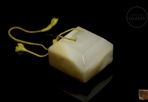 Sello cuadrangular de jade, dinastía Qing