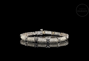 Pulsera de oro blanco con diamantes