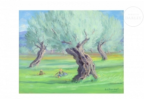 Josep Coll Bardolet (1912-2007) “Among Olive Trees”