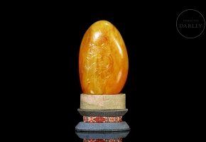 Roca de jade blanco tallado 