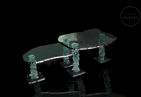 Glass table in the style of Danny Lane, 20th century