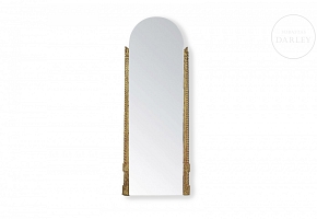 Mirror with carved wooden frame, Indonesia, 20th century