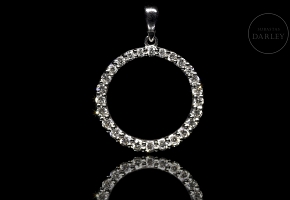 Colgante en oro blanco 18 kt y diamantes