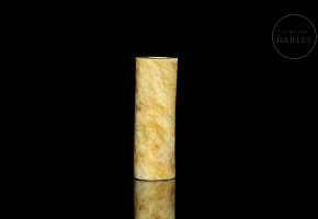 Tubular carved stone pendant, Zhou style