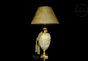 Table lamp with porcelain body, 20th century