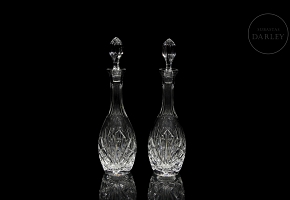 Pareja de licoreras de cristal tallado, Europa, s.XX