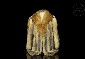 Short red fox fur coat
