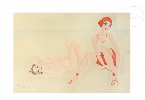 萨沙·扎柳克 Sacha Zaliouk（1887–1971）《海滩上的女士们》