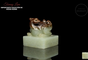 Carved jade seal ‘Winged Beast’, Han dynasty