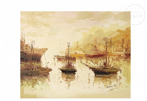 安东尼奥·塞格雷莱斯 Antonio Segrelles《港口中的船只》