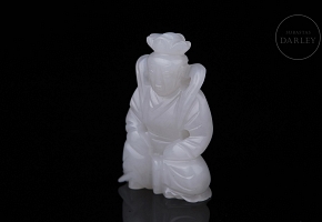 Figura de jade blanco de Hetian