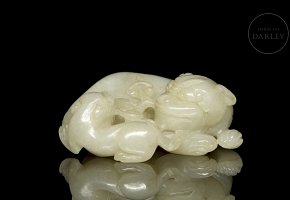 Figura de jade blanco de Hetian