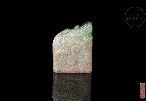 Jadeite seal ‘Dragon among clouds’, Qing dynasty