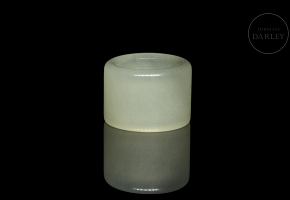 Carved jade archer's ring, 20th century