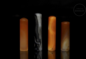 Set of tubular agates, 20th century
