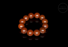 Pulsera de doce cuentas de ágata Nanhong, dinastía Liao