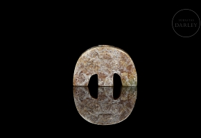 Colgante de jade tallado, cultura Liangzhu