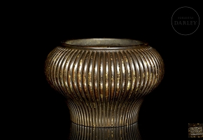 Incensario de bronce dorado, dinastía Ming